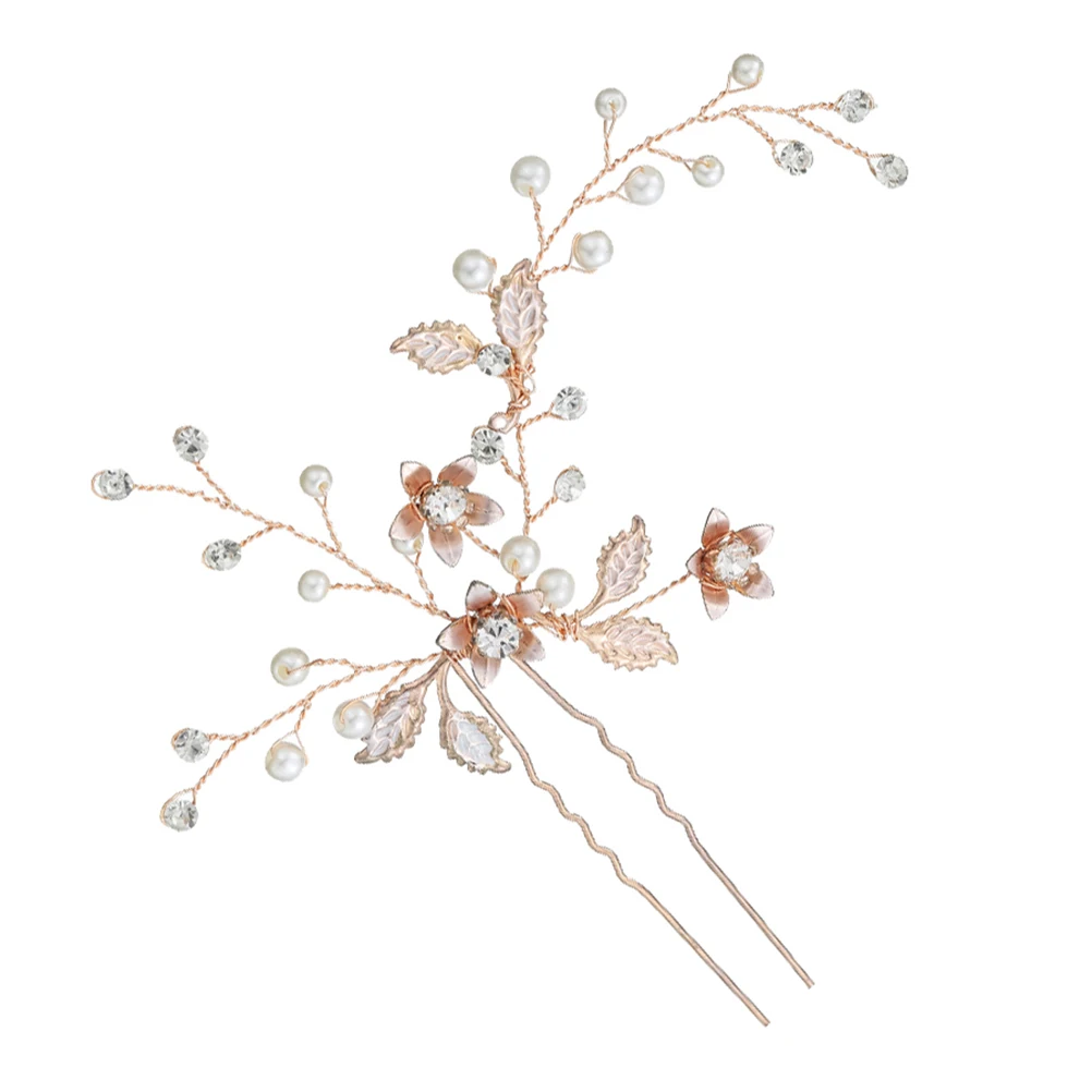 

1pc U-Shaped Pearl Vintage Fashionable Headdress Crystal Hair Clip Elegant Bridal Hair Accessories For Women Brides