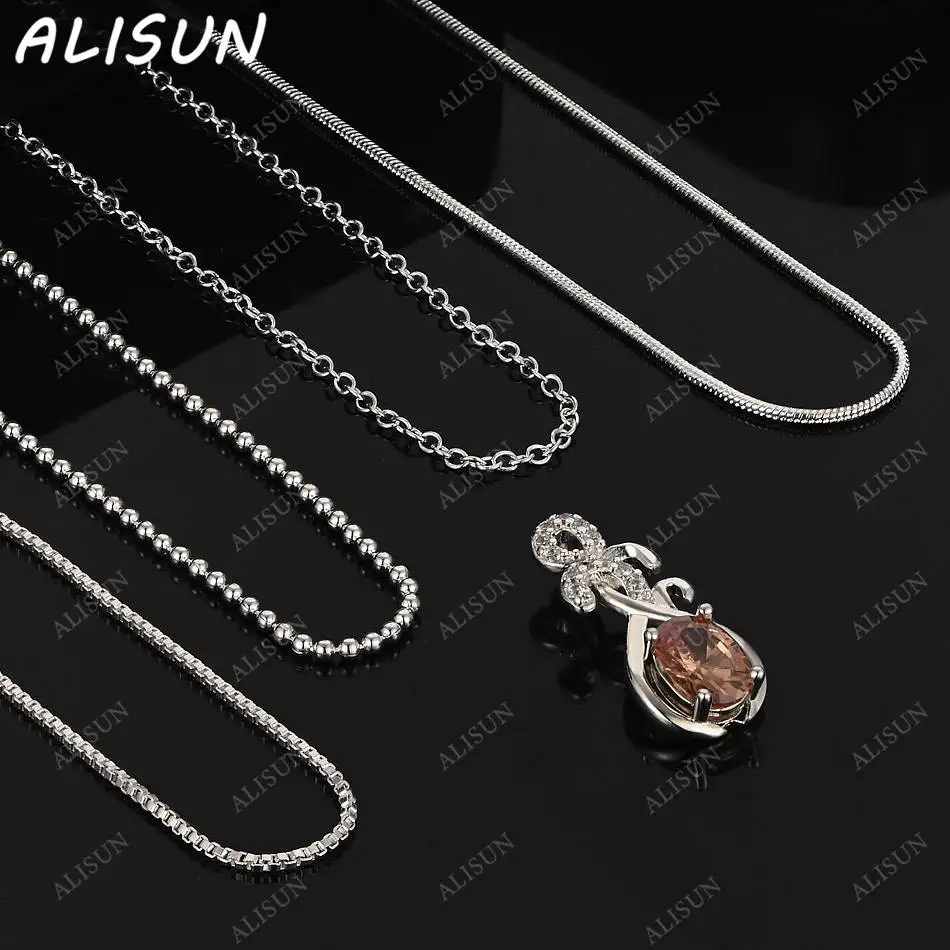 

ALISUN 40-75cm 925 Sterling Silver Yellow Zircon Oval Pendant Necklace For Women Men Charm Trend Birthday Gifts Fashion Party