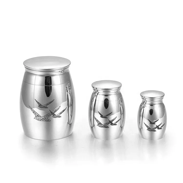 

Pet urns Stainless Steel Small Mini Cremation Urn Keepsake Funeral for Memory