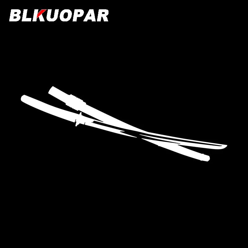 BLKUOPAR Samurai Sword Silhouette Car Stickers Weapon Decal Waterproof Die Cut Refrigerator VAN Car Accessories