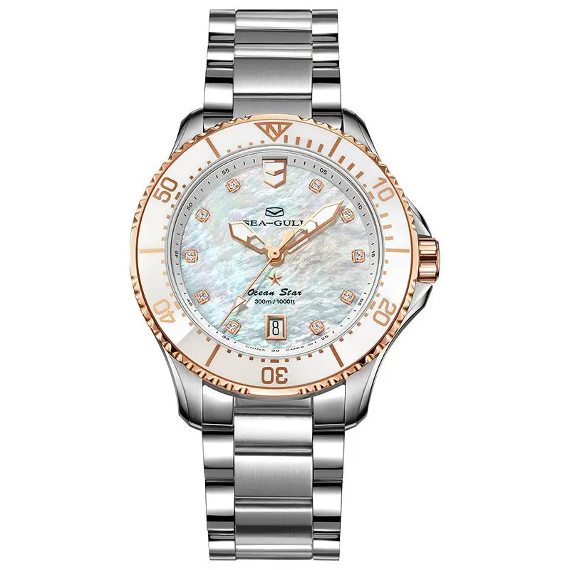 Seagull Lady Watches Sports Luxury Mother of Pearl Dial 30Bar Waterproof Wristwatch Outdoor Women Clock Ocean Series Pro 1211