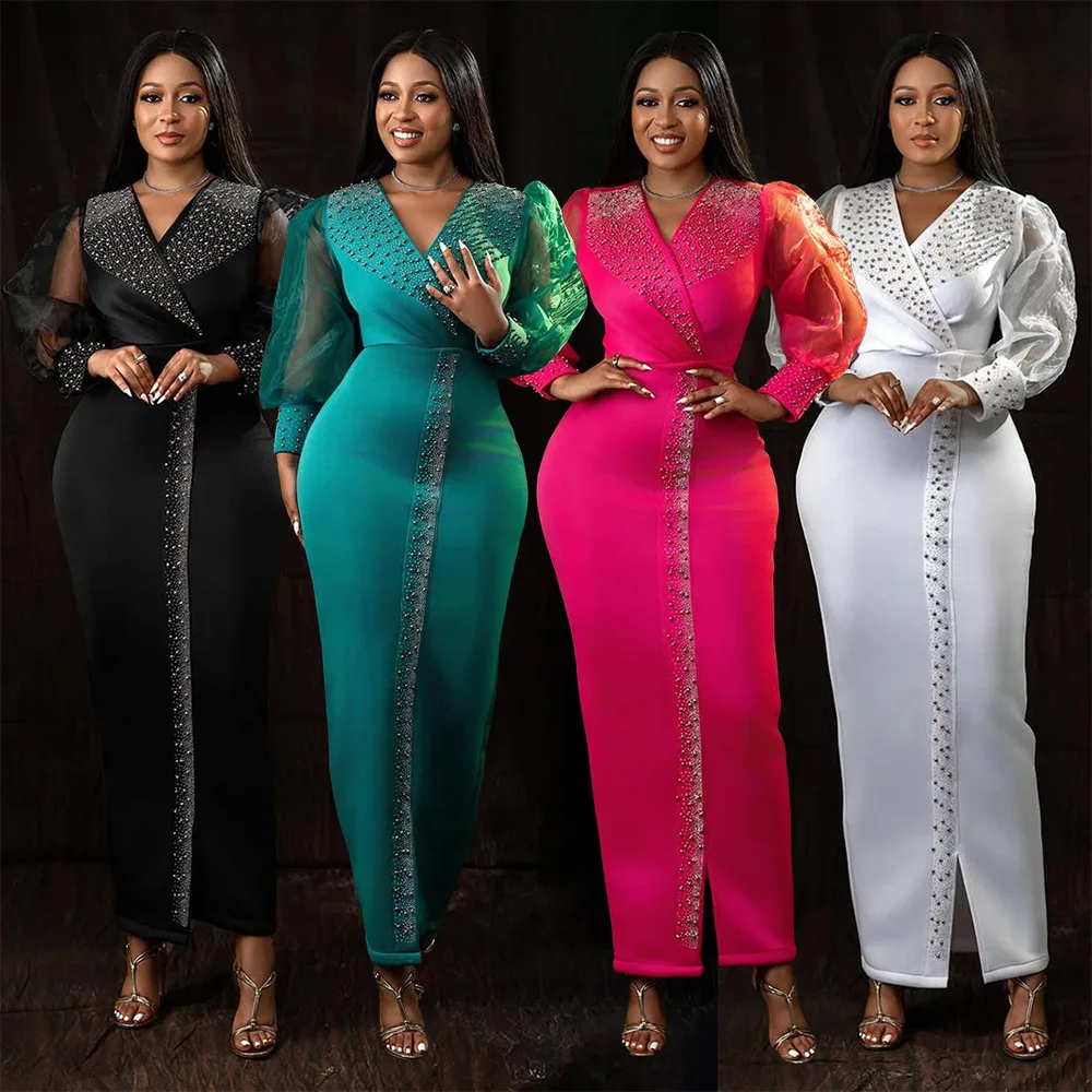 

African Dresses for Women Elegant Dashiki Abaya Maxi Dress Africa Clothes Dashiki Ankara Dresses 2025 Summer Autumn