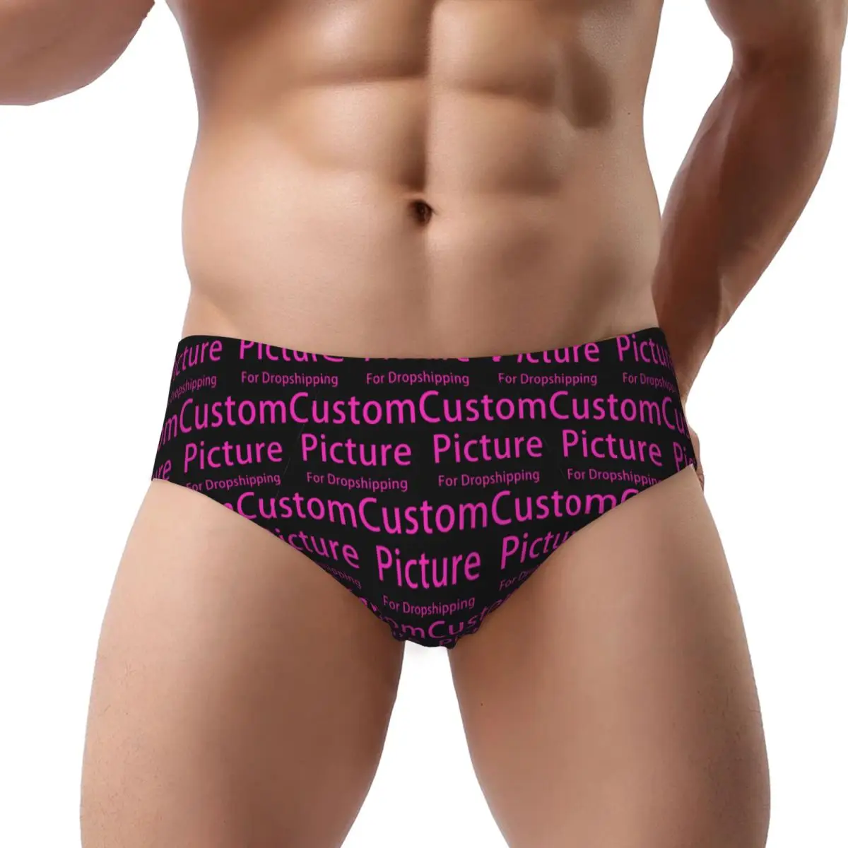 Custom Men's Personalized Custom Photo Logo Men Panties Stretch Customized DIY Print Briefs Underwear