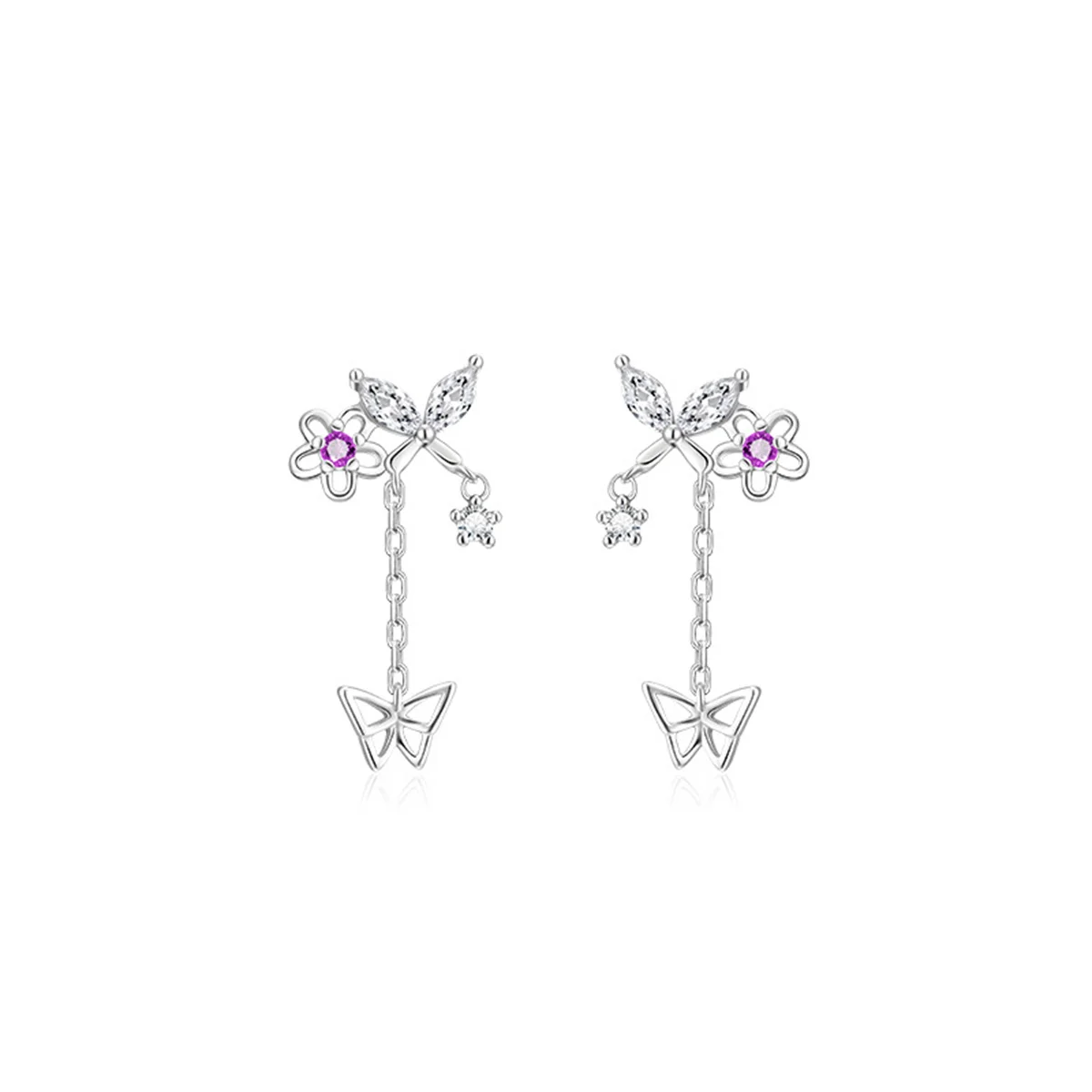 Koreanische Exquisite Planet Mond Schmetterling Quaste Ohrringe für Frauen Funkelnden Kristall Asymmetrische Tropfen Ohrringe Mädchen Partei Schmuck – Detail 6