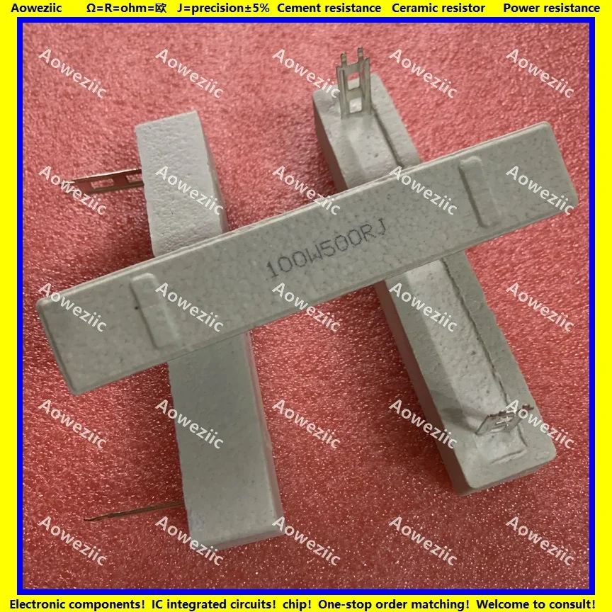 

(2pcs/lot) 100W 500 ohm +/- 5% Horizontal cement resistor 100W 500RJ 500R Cement resistance 100W500RJ Ceramic resistor plug-in
