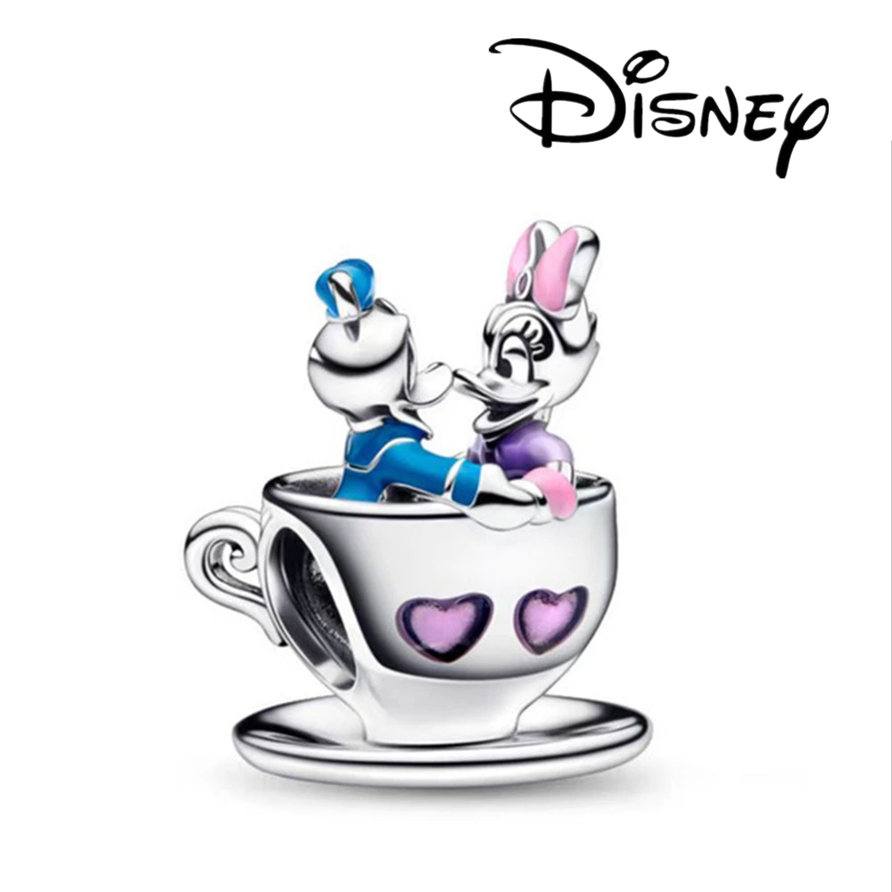 Disney Silver 925 kaczor Donald Charm koraliki Mickey Fit Pandora oryginalne srebrny wisiorek koraliki dla dziewczynki DIY wisiorek biżuteria na prezent