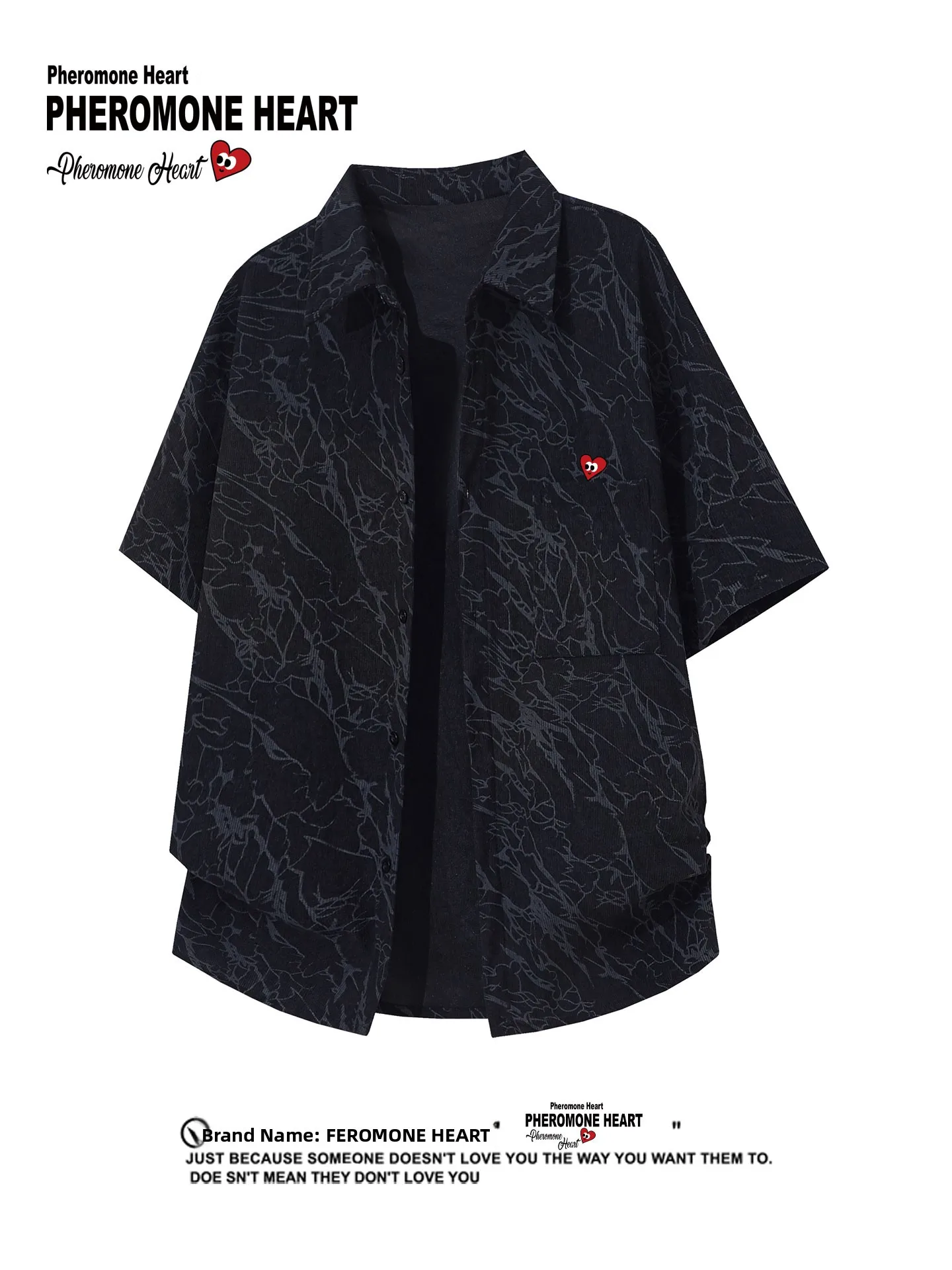 

Play Hei Retro American Dyed Texture irt Casual Versatile Outerwear for Couples Loose Fit ort Sve Polyester Fiber