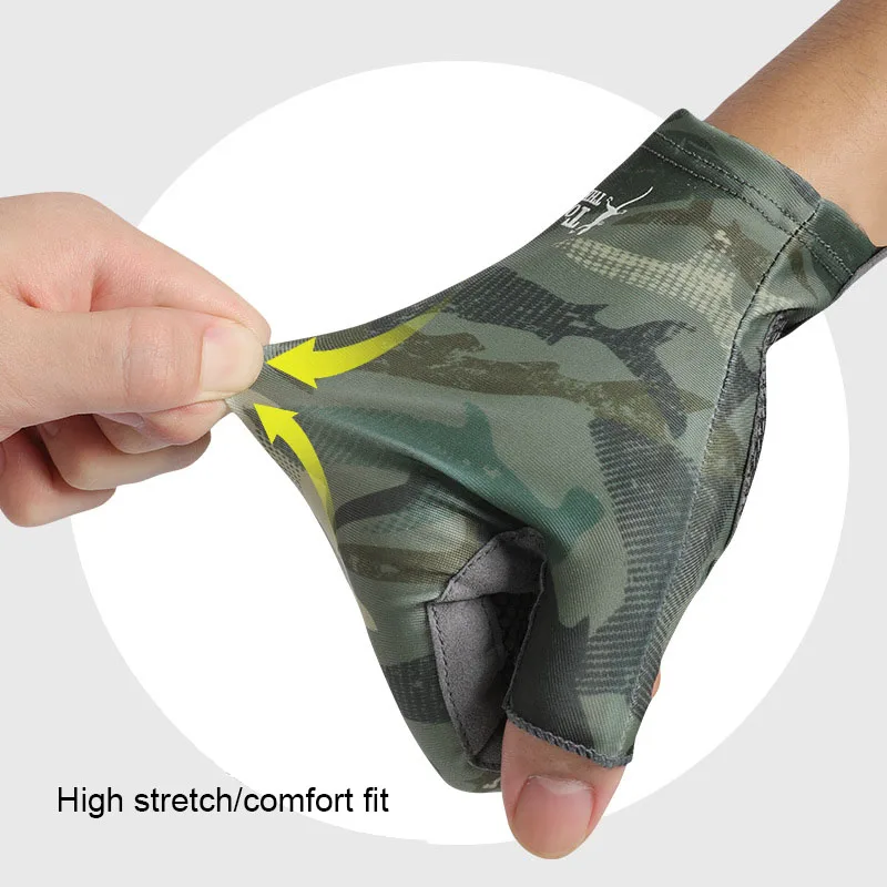 Gants de pêche demi-doigt anti-aldes, protection solaire à séchage rapide, respirants, professionnels, été, pêche en plein air