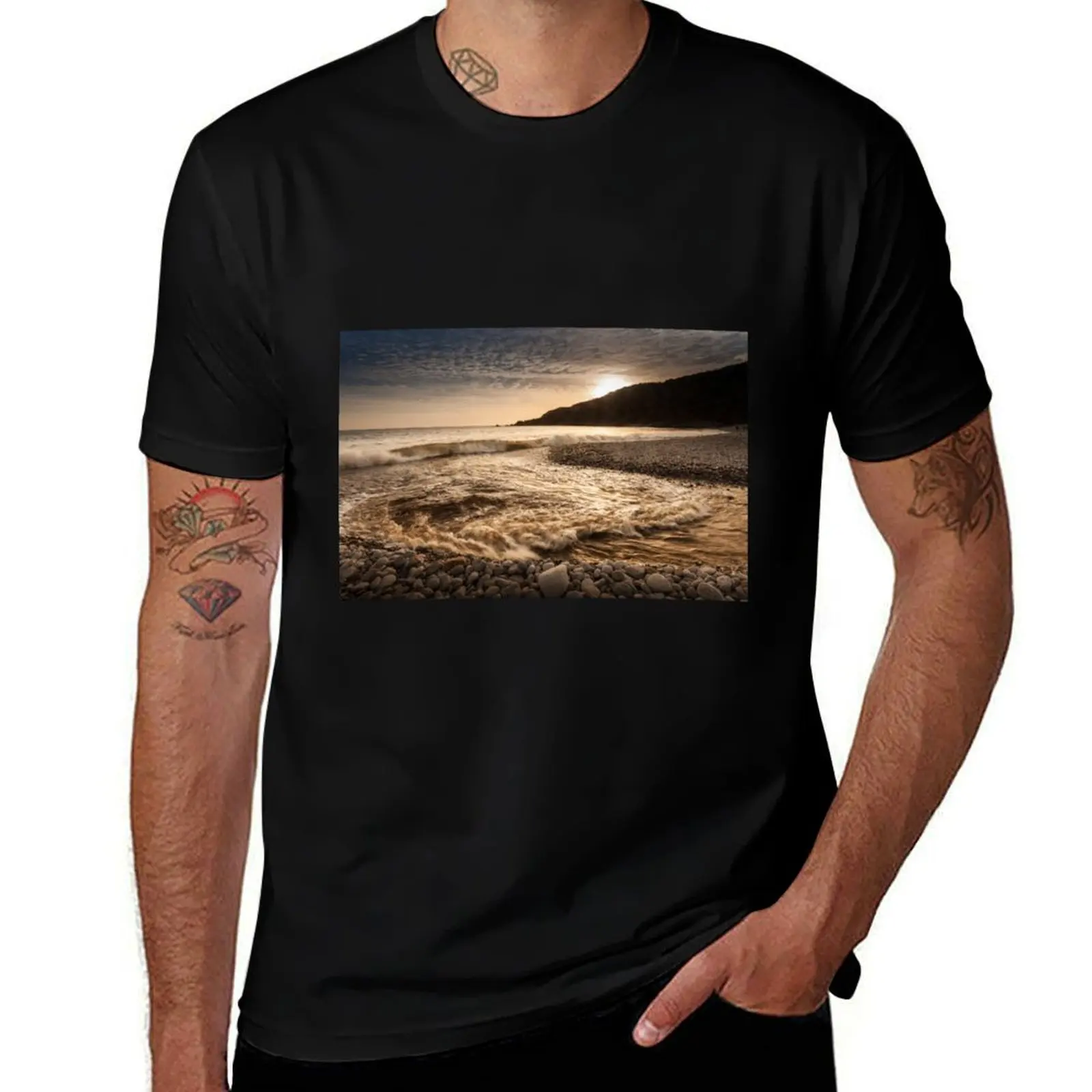 

Pwll Du bay Gower peninsular T-Shirt essential t shirt cotton t shirts high quality g man t shirts for men T-Shirt