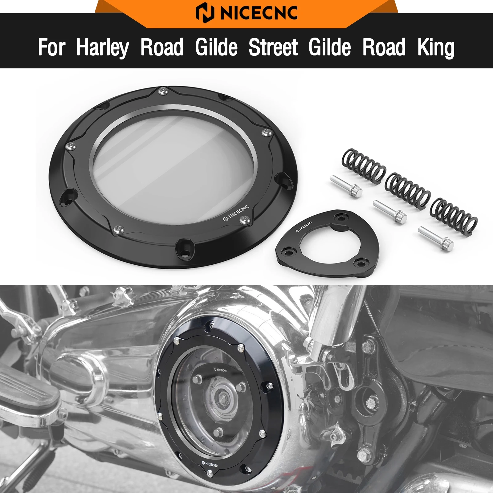 

For Harley Street Glide FLHX 2016-2025 Derby Cover Clutch Power Plate Road Glide FLTRX FLTRXS Road King FLHR Electra Glide FLHT