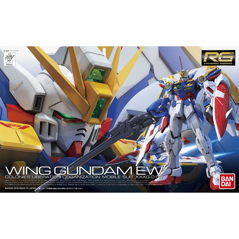 Bandai Anime oryginalne skrzydło GUNDAM EW RG 1/144 oryginalne zabawki modele montażowe figurki prezenty kolekcjonerskie ozdoby chłopięce dzieci