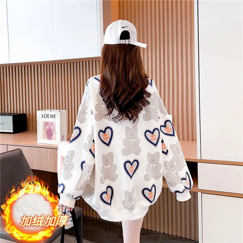 Winter Clothes Women Crewneck Korean Fashion Pullover Anime Casual Female Streetwear Sweatshirt Long Sleeve Top Hooded Graphic