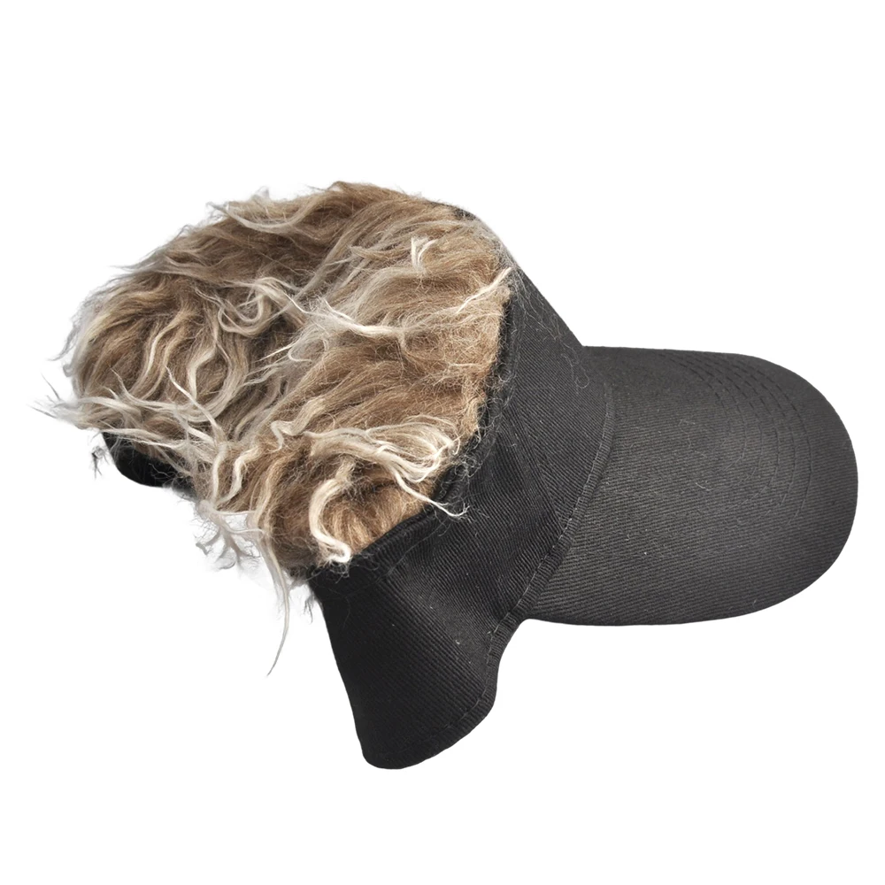 Men Women Casual Concise Sun Shade Adjustable Sun Visor Baseball Cap With Spiky Hairs Wig Baseball Hat With Spiked Wigs