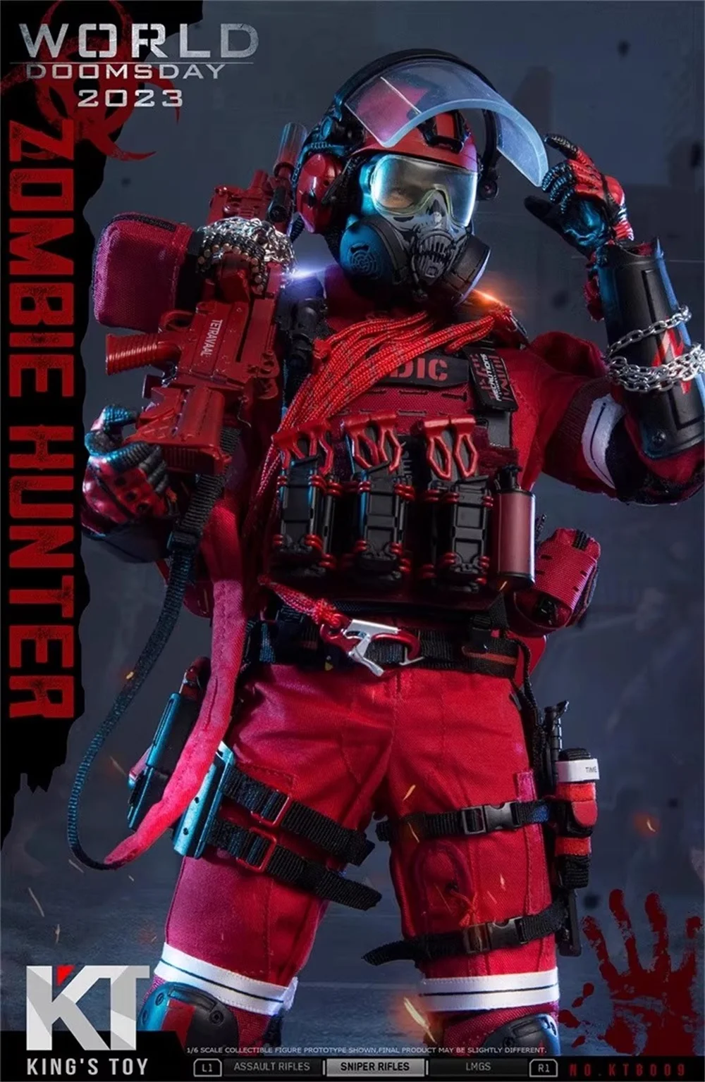 Na sprzedaż! Figurka akcji 1/6 KING TOYS KT-8009 Żołnierz Męski Zombie Killer Hunter Pełny Zestaw Ruchome Ciało Około 12 cali