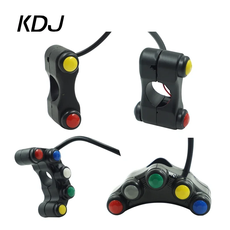 

12V Motorcycle Switches Scooter Handlebar Mount Headlight Turn Signal lamp Fog Lights Horn ON OFF Start Ignition Buttons