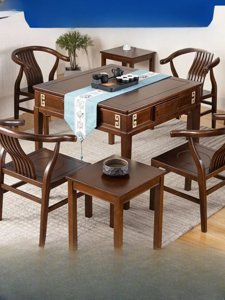 Solid Wood Mahjong Table Automatic Mahjong Machine Dining Table Dual-Purpose in One Square Household Multi-Functional Mute