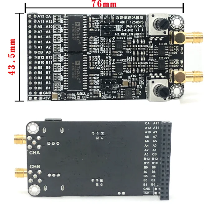 Modulo DAC ad alta velocità a doppio canale AD9764 generazione di forme d\'onda DA125M parallele a 14 Bit che supporta la scheda di sviluppo FPGA