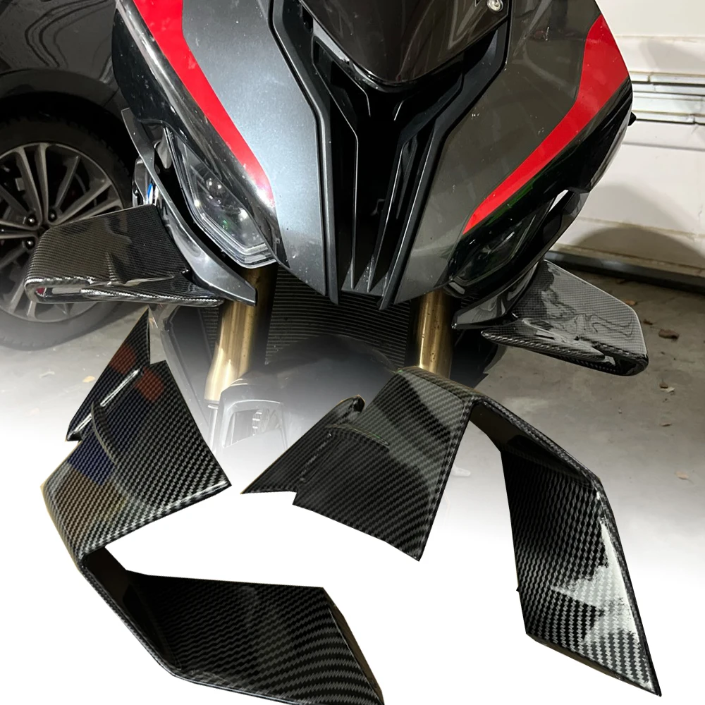 For BMW S1000RR Winglets Front Aerodynamic Wing Kit Spoiler Fairing With Bolts Carbon Fiber S1000 RR M1000RR 2019 2020 2021 2022