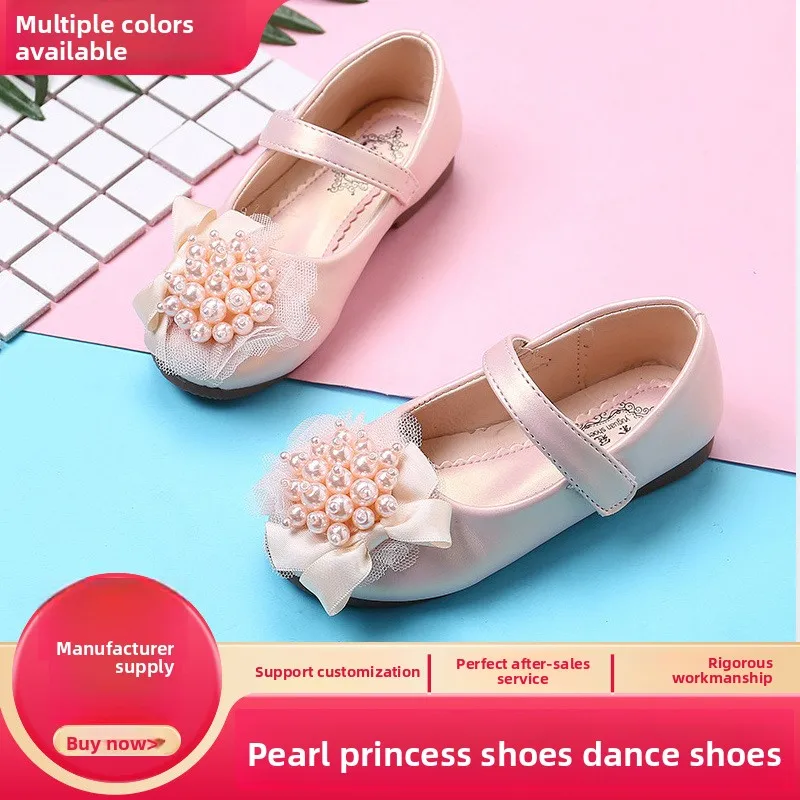 Children Princess Shoes Glitter Party Wedding Shoes for Girls Fashion Rhinestone Toddlers Ballet Flats Causal Kids Leather Shoes