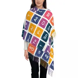 Elements Periodic Table Tassel Women's Tassel Shawl Scarf Fashion Scarf