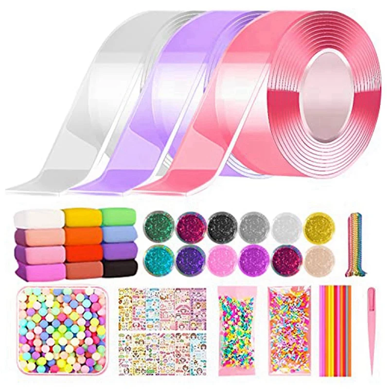 Color Nano Tape Bubble Kit For Kids Magic Sticky Ball Toys Double Sided Bubblable Tapes Nanos Bubble Balloon Tape