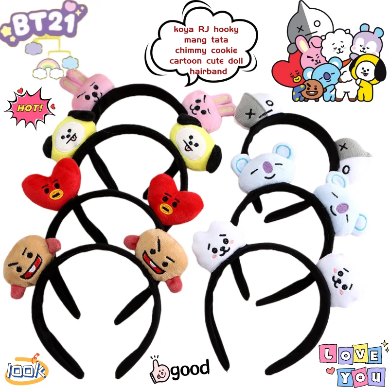 Tiara Criativa de Desenho Animado BT21 Koya RJ Shooky Man Tata Chimmy Cooky - Acessório de Decoração de Animação Secundária
