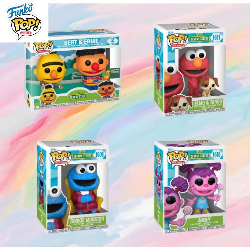 

In Stock FUNKO POP Original Sesame Street Cookie Monster Elmo and Tango Articulated Models for Collection Holiday Gifts