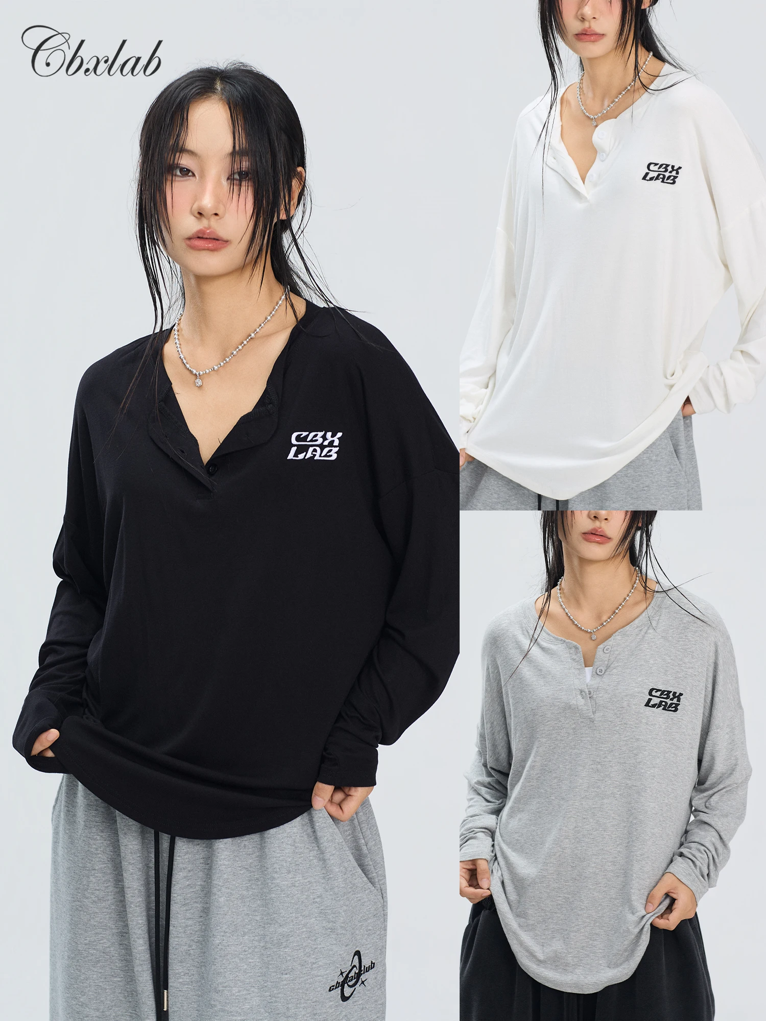 Laid-back Jazz Style Long Sleeve Dance Top CBXLAB Street Fashion Brand Soft Comfortable Breathable Universal Fit T-shirt