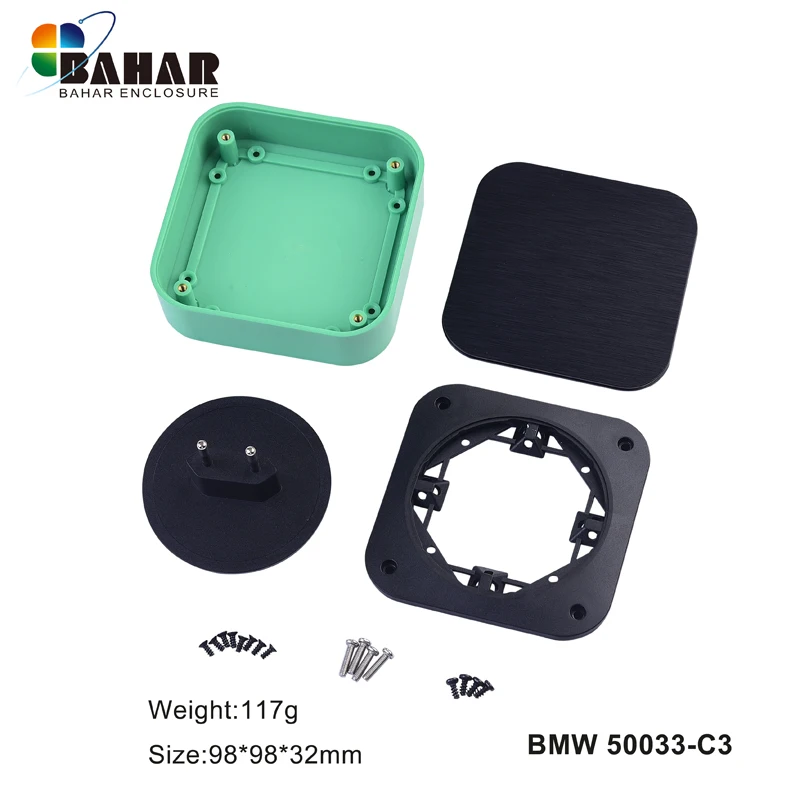 1 PCS Bahar Enclosure ABS Plastic Housing  Wire Junction Box Instrument Case SIZE 98X98X32MM With Plug 50033-C