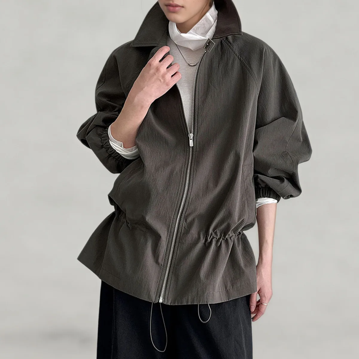 سترة CiCi برباط ملابس خارجية مريحة من مزيج القطن والنايلون لخريف وشتاء Y2K مستوحاة من أزياء الشارع الرائجة 2025 #2