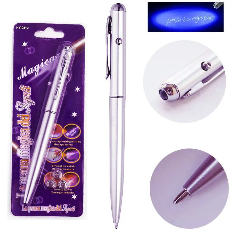 100PCS Colorless pen stock spot with words invisible hidden luminous ink disappearing supplies mysterious ballpoint pen