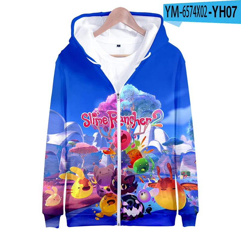 Hoodies Slime Rancher Cartoon Anime Game 3D Print Zipper Sweatshirts Boys Girls Children Fashion Oversize Hoodie Kids Tracksuits