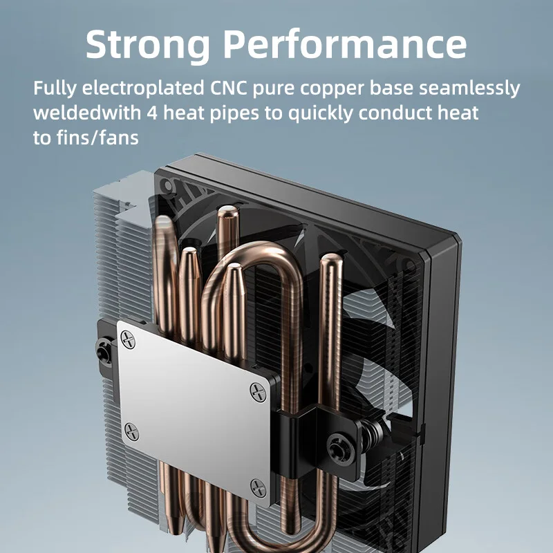 ID-COOLING IS-53 Push-down Pressure Profile CPU Cooler 4 Heat Pipes Air Cooling Radiator 90mm 4Pin PWM Fan For ITX Small Case