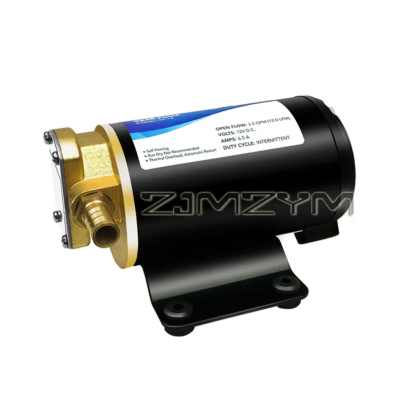 

12 В 24 В с большим расходом 12 л/мин, шестеренный масляный насос постоянного тока, самовсасывающий дизельный насос для смазки двигателя, шестеренный насос из чистой меди