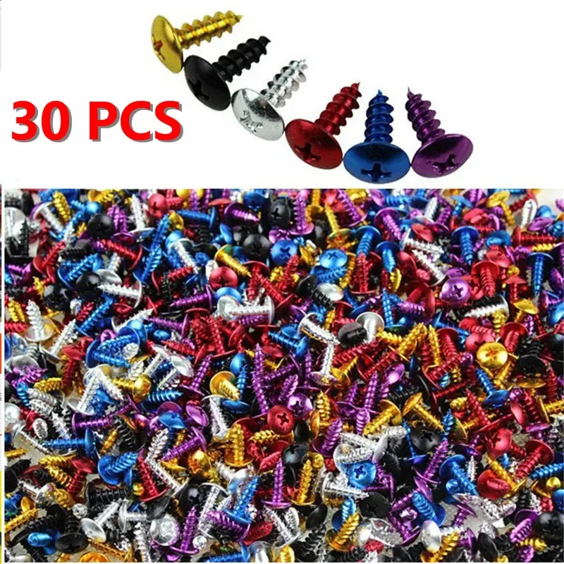 30 pc/lot M5x16 aluminum motorcycle screw colorful color motorbike motor bicycle Motorcycle self-tapping screws M5*16 screw