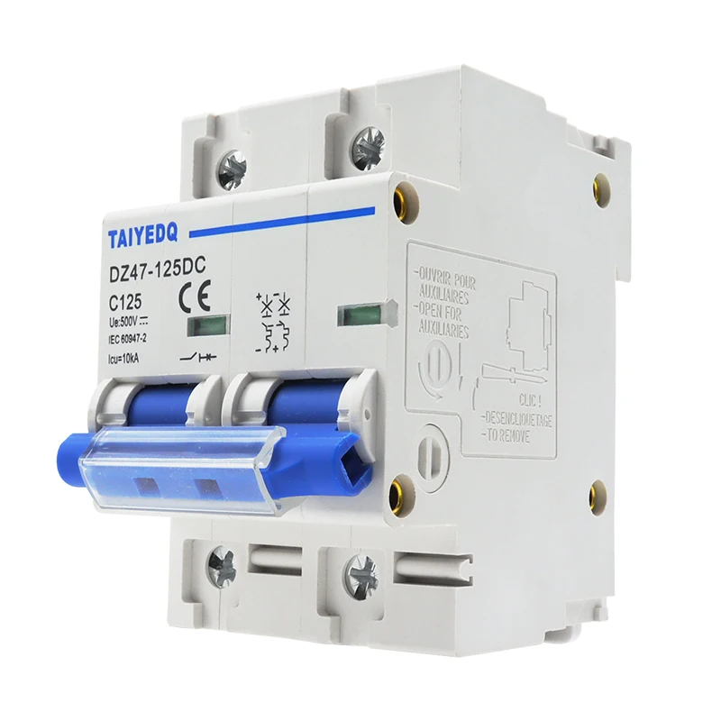 DC Circuit Breaker 500V 80A 100A 125A Solar Photovoltaic System DC MCB Overload/Short Circuit Protector 2P