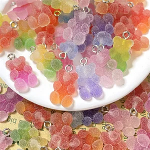 20pcs/pack漫画シミュレーショングミベア樹脂チャームイヤリング用カワイイフードペンダント 10ベストセールスグミベア樹脂-9