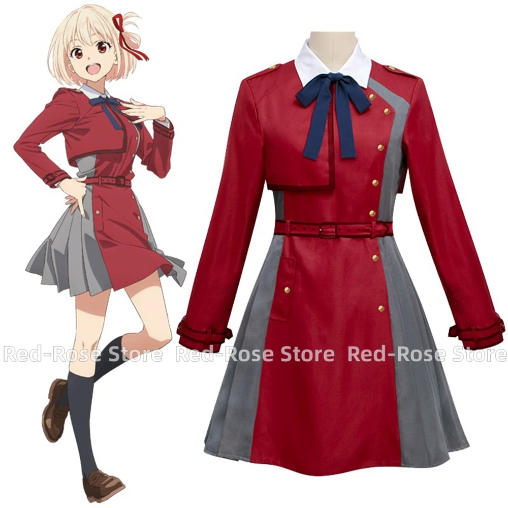 

Unisex Anime Cos Lycoris Recoil Nishikigi Chisato Cosplay Costumes Halloween Christmas Party Sets Uniform Suits