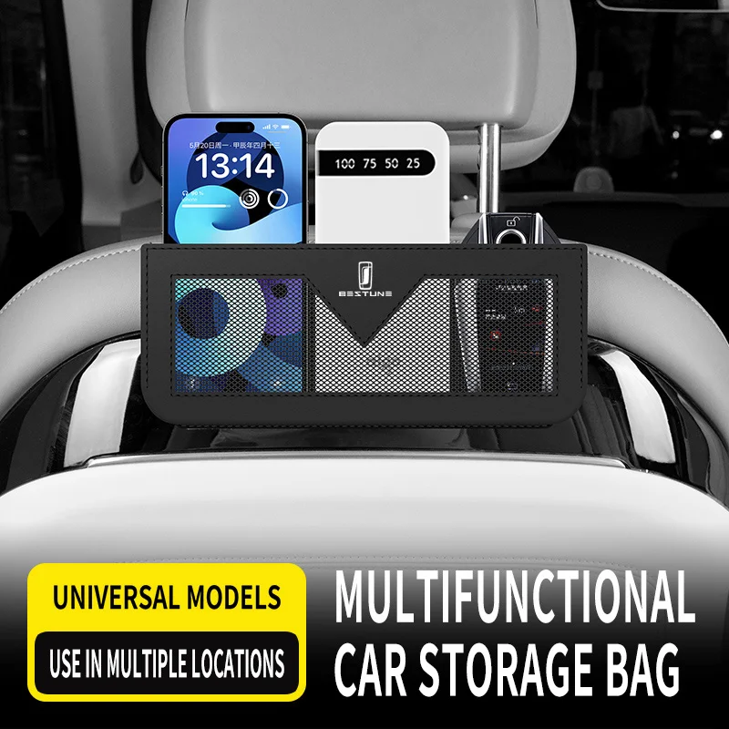 

For Bestune T77 Pro B70s T99 T55 T33 B70 T90 Nat E05 Pro Logo Key Accessories Car Seat Side Pocket Organizer Purse Bag Interior
