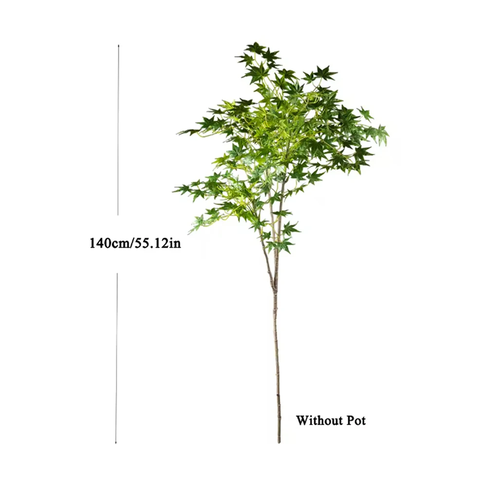 70-140 cm großer künstlicher Ahornbaum, tropische künstliche Palmenpflanzen, Seiden-Ahornblätter, künstliche Ficus-Pflanze für Haus- und Gartendekoration – Detail 12