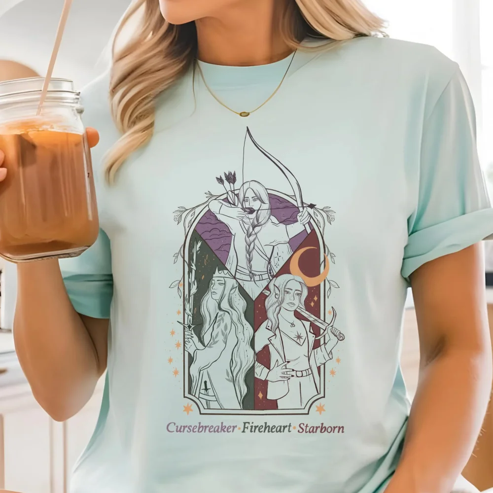 여성 코튼 티셔츠 라이센스 마스버스 스웨트셔츠 아엘린 갈란티니우스 브라이스 퀸란 페이레 아처론 파이어하트 스타본 하이 레이디