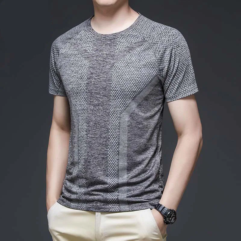 Summer Men Quick-drying T-Shirt Outdoor Fitness Sport Tee Streetwear Fashion Casual Male Jersey Short Sleeve Pullover Basic Tops