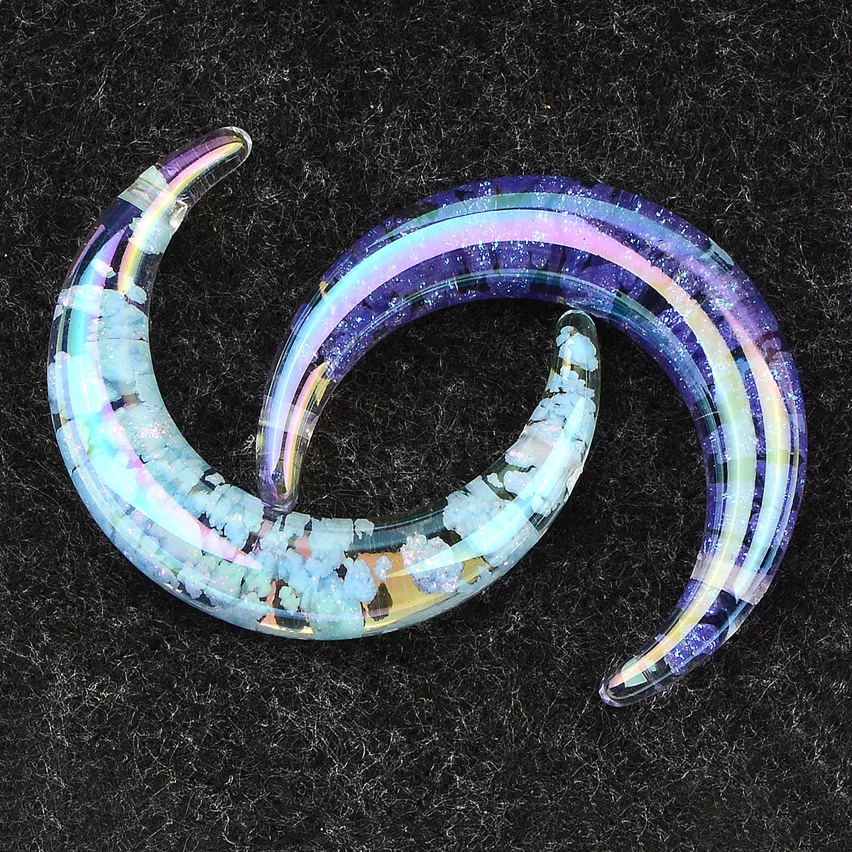 3 قطعة 3.6x4.5 سنتيمتر لون عشوائي مزيج القمر شكل noctilucent السلس الاكريليك الخرز عقد دي اي واي سوار مجوهرات هدية اكسسوارات #2