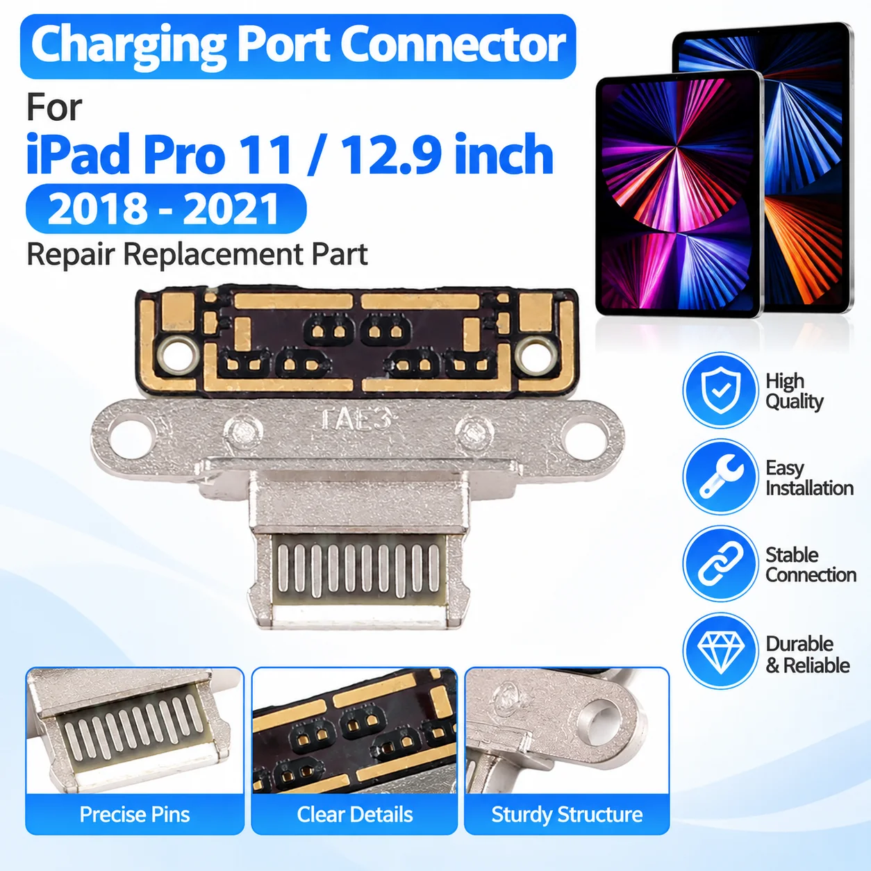 Charging Port Connector for iPad Pro 11 / 12.9 inch 2018-2021 Repair Replacement Part