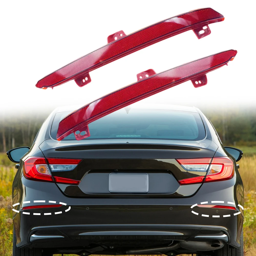 

2pcs Car Rear Bumper Reflector reflective strips For Honda Accord 10th Generation 2018 2019 2020 33555-TVA-H01 33505-TVA-H01