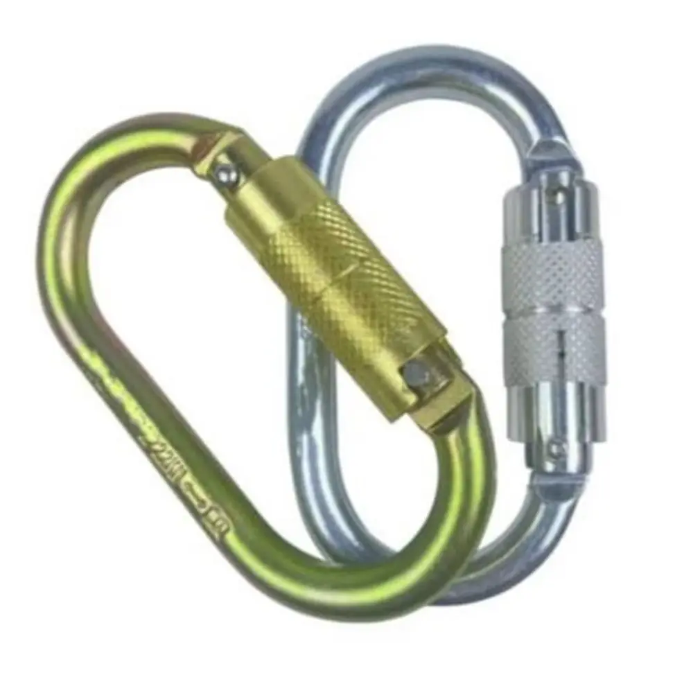 25KN Professional Safety Carabiner Alloy Steel Multicolors Climbing Security Lock Outdoor Ascend Tool