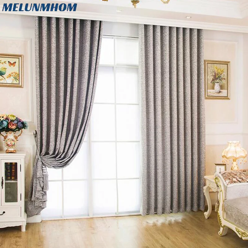 

Melunmhom Solid Color Chenille Jacquard Double-sided Curtains Fabric for Living Room Bedroom Blackout Window Thick Curtain in Ki