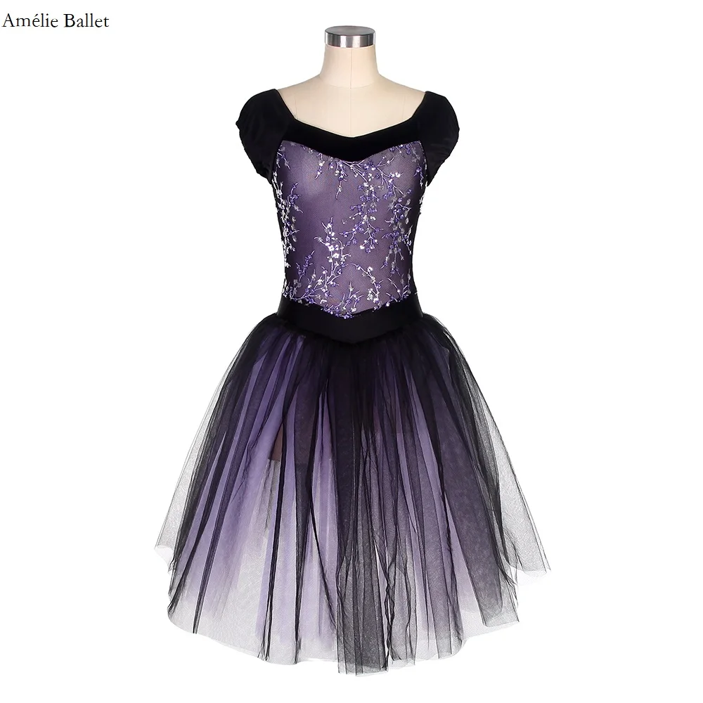 

20170 Cap Sleeve Purple Long Romantic Ballet Tutu Girls & Women Stage Performance Dance Costume Dancewear Ballet Tutu