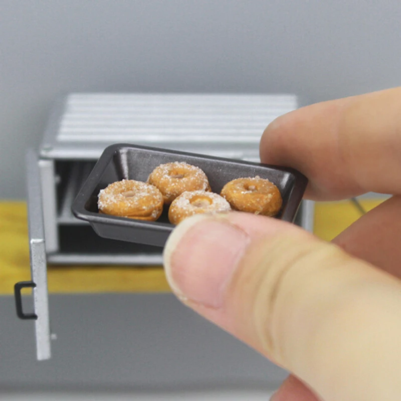 

1Pc 1:12 Dollhouse Miniature Accessories Ovenware Baking Tray Mini Metal Plate