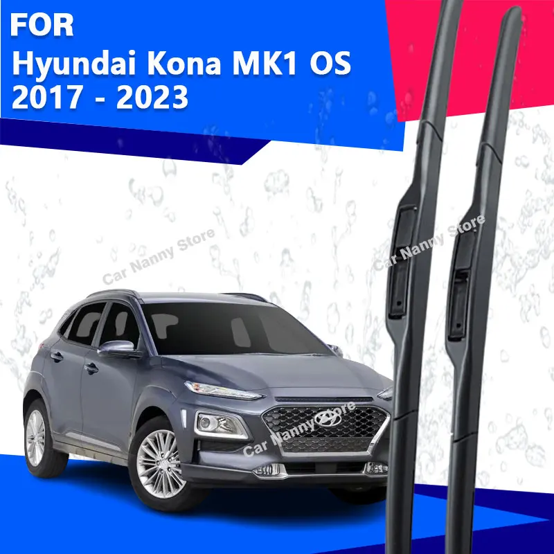 

Щетки лобового стекла для Hyundai Kona MK1 OS 2017-2023 Автомобильные дворники Резиновая полоса стеклоочистителя из мягкой резины 2018 2019 2020